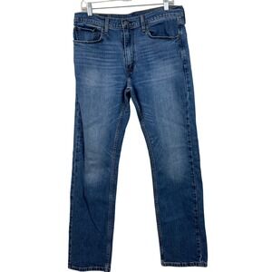 Levis 513 Slim Straight Mens Blue Denim Jeans Medium Wash W34 L32